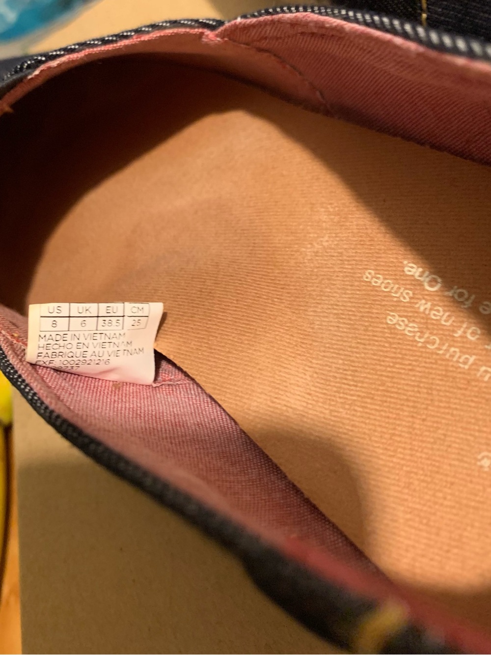 Toms Navy Canvas Slip-On with Pink Interior